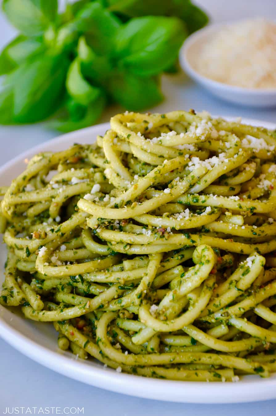 The Best Basil Pesto Pasta Just A Taste