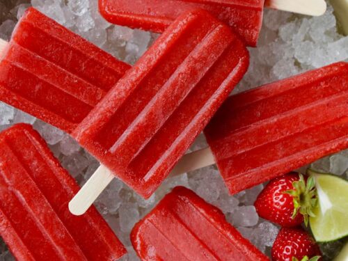 Strawberry Margarita Popsicles - Just a Taste