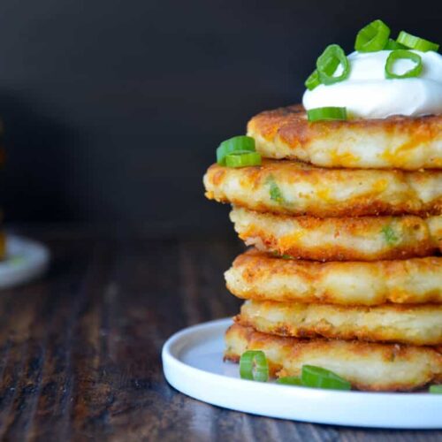 Cheesy Leftover Mashed Potato Pancakes Just A Taste