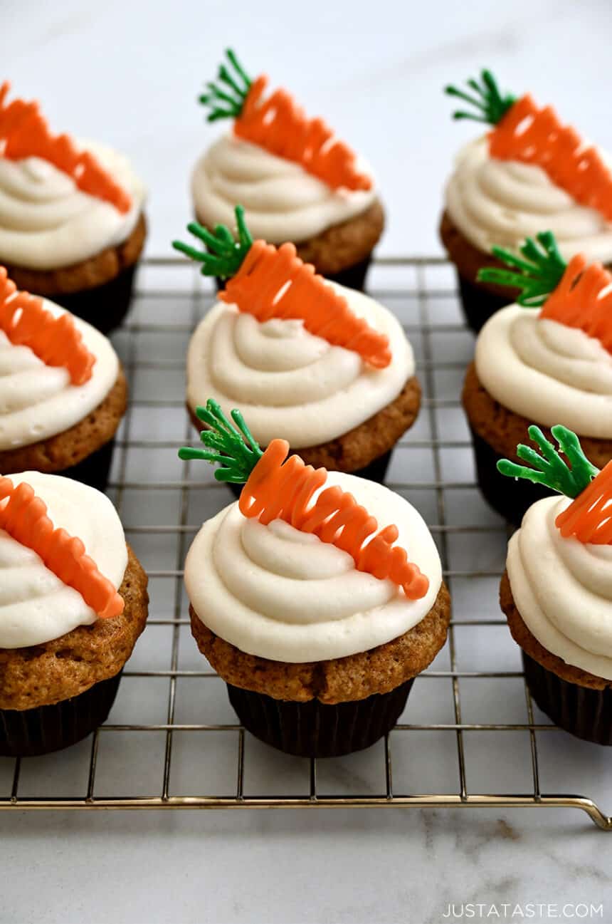 Carrot Cupcakes With Cream Cheese Frosting - Just A Taste