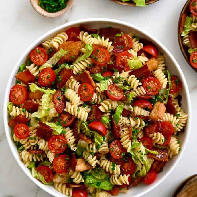 Greek Pasta Salad with Red Wine Vinaigrette - Just a Taste