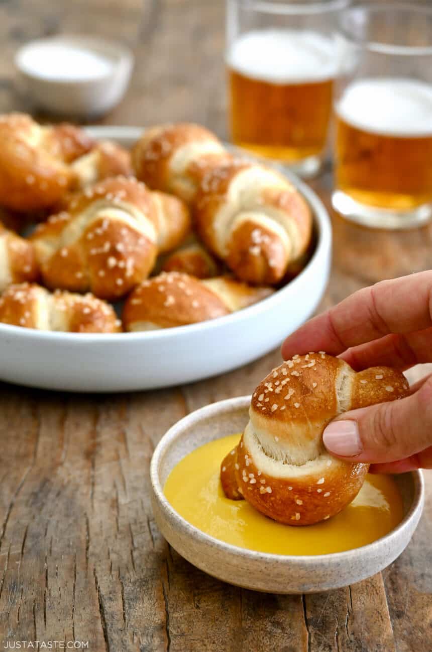 Easy Pizza Dough Soft Pretzel Knots - Just a Taste